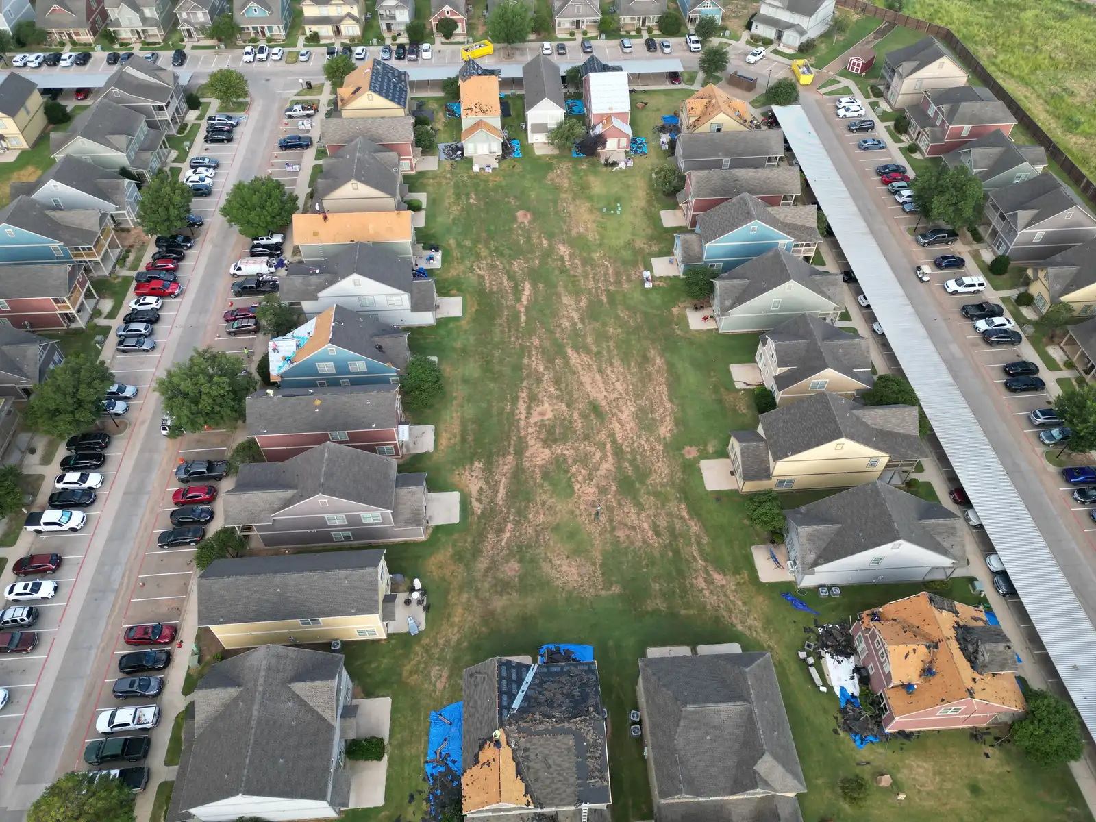 Roof repair 02 aerial neighborhood repairs